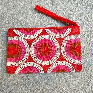 Red Pink White Beaded Wristlet Girlhoodcore Cottagecore Countryside Chic